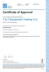 ISO-9001-Certificate- T&C Equipment (TROUVAY & CAUVIN Group Company) BAHRAIN
