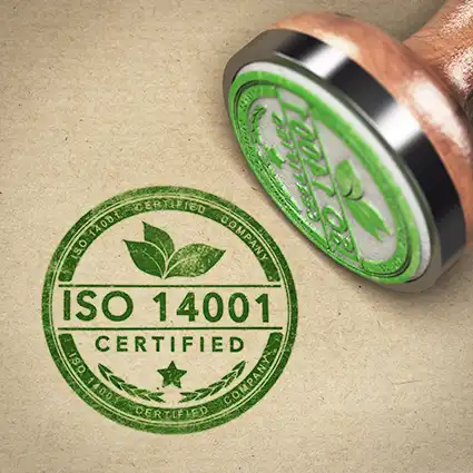 ISO 14001 certified for environmental sustainable operations