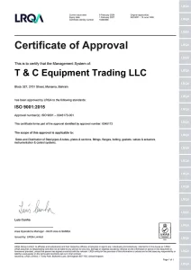 TROUVAY & CAUVIN BAHRAIN ISO CERTIFICATION 2024-27