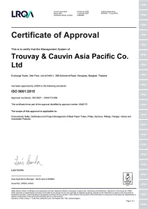 TROUVAY & CAUVIN APAC ISO CERTIFICATION 2024-27
